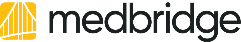 MedBridge logo with a yellow and white icon left of “medbridge” in bold black lowercase letters.